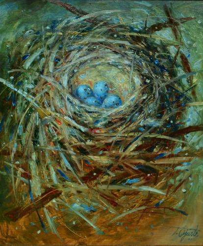 The Nest, 36x42cm, oil, cardboard, 2019