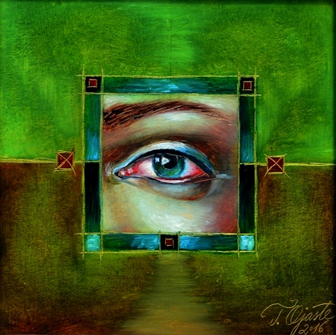 In a Jiffy II, 17x17cm, oil on cardboard, 2016