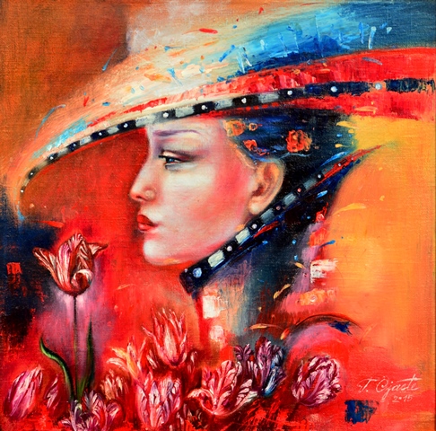 Magic of Tulips, 43x43cm, oil, canvas, 2015