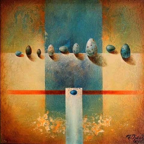 Line of Light and Shadow, 30x30cm, oil, canvas, 2016