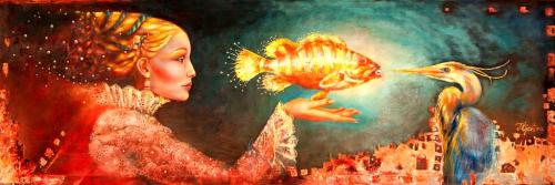 The Fairy with the Goldfish, 150X40cm, oil, canvas, 2012