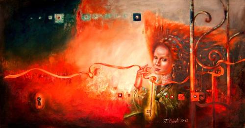 Slipping into Wonderland, 143x75cm, oil, canvas, 2012