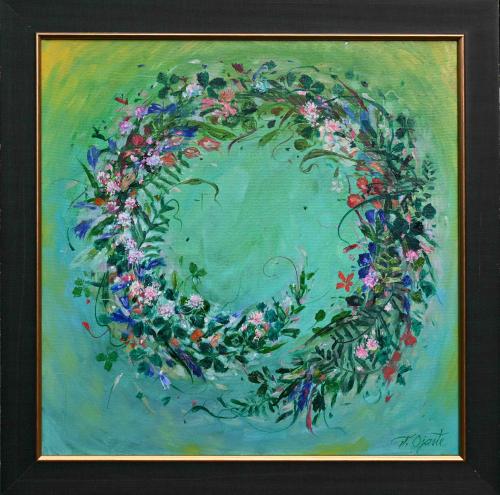 Wild Flower Wreath 750€ (Sold)|50x50cm, oil, canvas, 2021