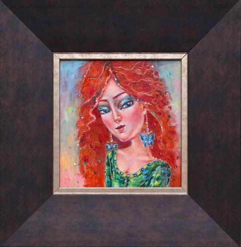 Bright Eyed Lady 780€|20x21 cm, oil, cardboard, 2021