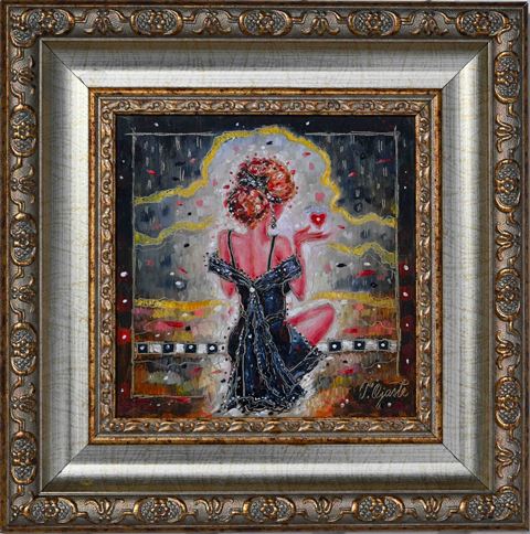 Südamlikkus 980€ (Müüdud)|21x21cm (raamiga 35x35cm), õli, papp, 2023