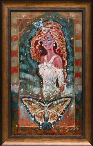 Libliknaine 880€|21,5x36,5cm (raamiga,27x42cm), õli, papp, 2022