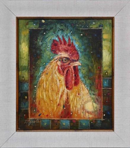 Golden Rooster 780€|25x30cm, oil, cardboard, 2022