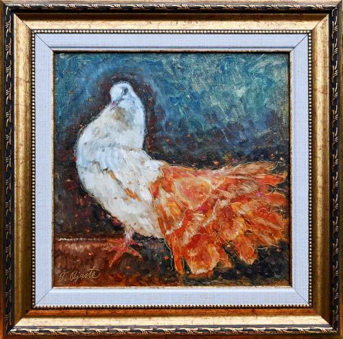 Showy Dove 620€|25x25cm, oil, cardboard, 2021