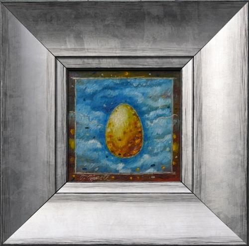 Lendutõus 390€|13x13cm (raamiga 26x26cm) õli, papp, 2022