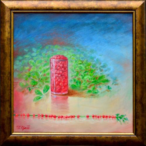 Wild Strawberries 620€|40x40 cm, oil, canvas, 2020