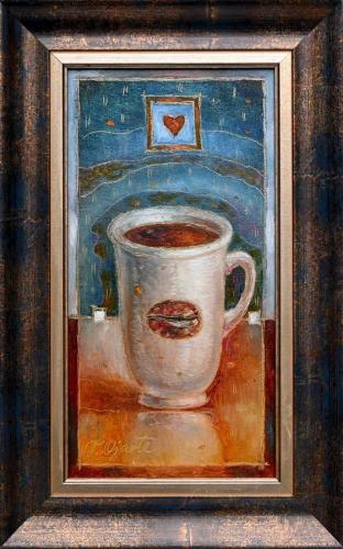 Morning Coffee  350€|15x27cm, oil, cardboard,2021