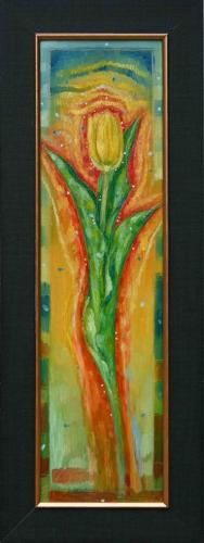 Yellow Tulip 570€|20,5x56,5cm, oil, cardboard, 2021