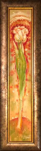 Tall White Tulip 380€|10,5x60cm, oil, cardboard, 2020