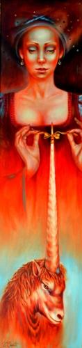 The Maiden and The Unicorn 4400€|30x120cm, oil, canvas, 2012