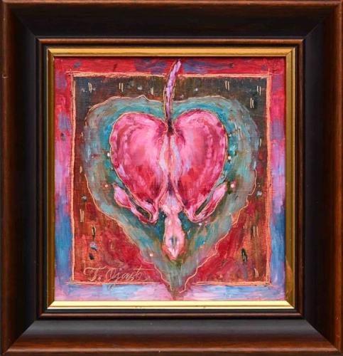 Heartfelt Flower  280€|15x15cm, oil, cardboard, 2021