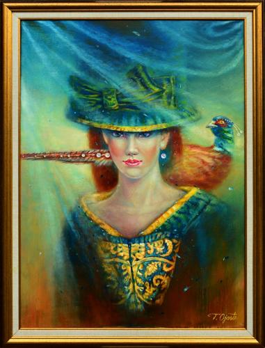 Naine faasaniga 4800€|50x70cm, õli, lõuend, 2019