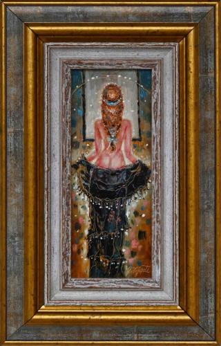 Ritual 890€|10x25cm (with frame 25,5x40cm) oil, cardboard, 2023