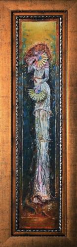 Flirty Look 1200€|16.5X94cm (with frame 30X107cm), oil, cardboard, 2022