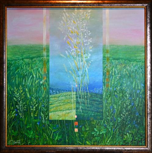 Midsummer Tall Hay 1600€|80x80cm (with frame 90x90cm) oil, canvas, 2024