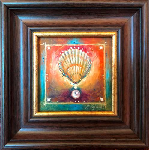 Pearlshell 280€|10,5x10,5cm, oil, cardboard, 2020