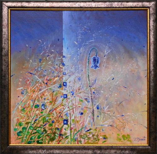 Bellflower in the Meadow 1200€ (Sold)|70x70cm, oil, canvas, 2021