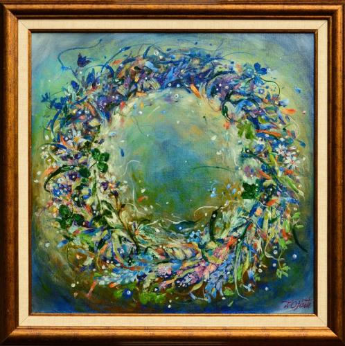 Flower Garland 680€|40x40cm, oil, canvas, 2019