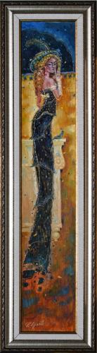 Salasõnum sulle  1200€|15x80cm (raamiga 25x90cm), õli, papp, 2022