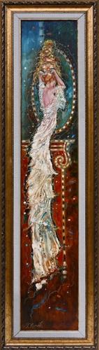 Koketeeriv pilk 1200€|16.5X94cm (raamiga 30X107cm), õli, papp, 2022