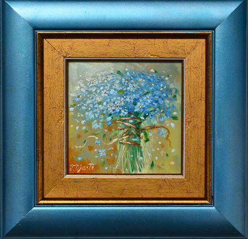 Small Bouquet 230€ (Sold)|13x13cm (with frame 27x27cm), oil, cardboard, 2023