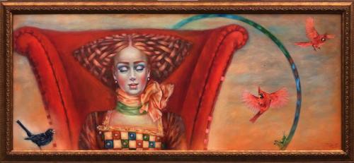 Song of the Blackbird 4900€|120x50cm, oil, canvas, 2017