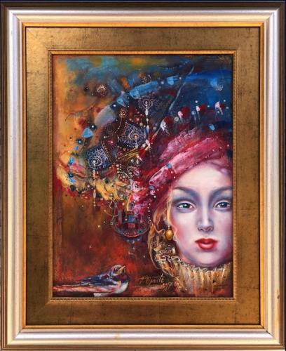 The Lady with Bird 1400€|30x40cm, oil, canvas, 2017