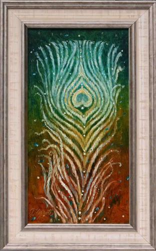 Graceful Feather  650€|17x33cm, oil, cardboard, 2021