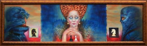 Rüütliturniir 5600€|150x40cm, õli, lõuend, 2017