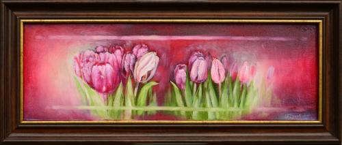 The Tulip and the Tulip Buds 620€ (Sold)|30x80cm, oil, canvas, 2017