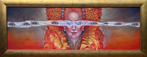 Eye to Eye  4200€|90x30cm, oil, canvas, 2021