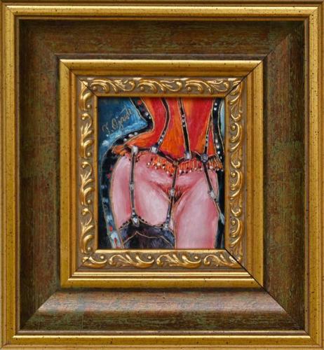 Body Language 390€|9x10cm (with frame 18x19cm) oil, cardboard, 2023