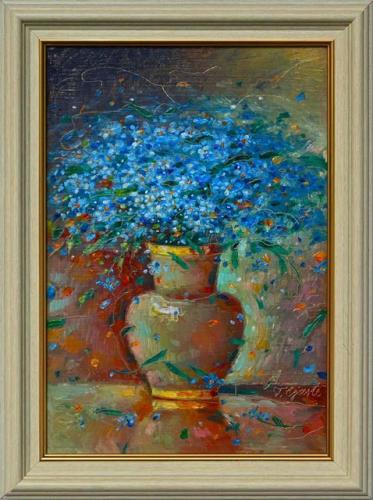 Meelespeakimbuke vaasis 430€|21x30cm, õli, papp, 2023