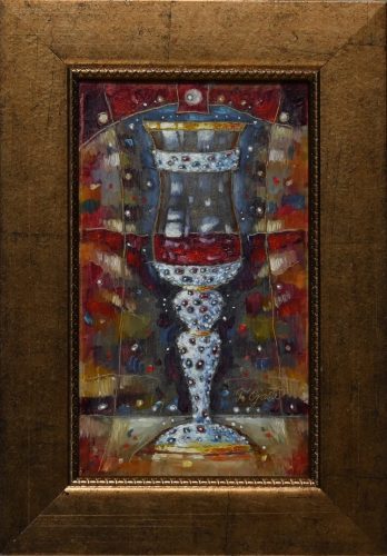 ARMUJOOGI KARIKAS,15x25cm(raamiga24x34cm),õli,papp,2024