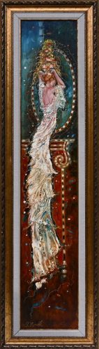 SÄTIB SOENGUT,15x81cm(raamiga25x91cm),õli,papp,2022-MÜÜDUD